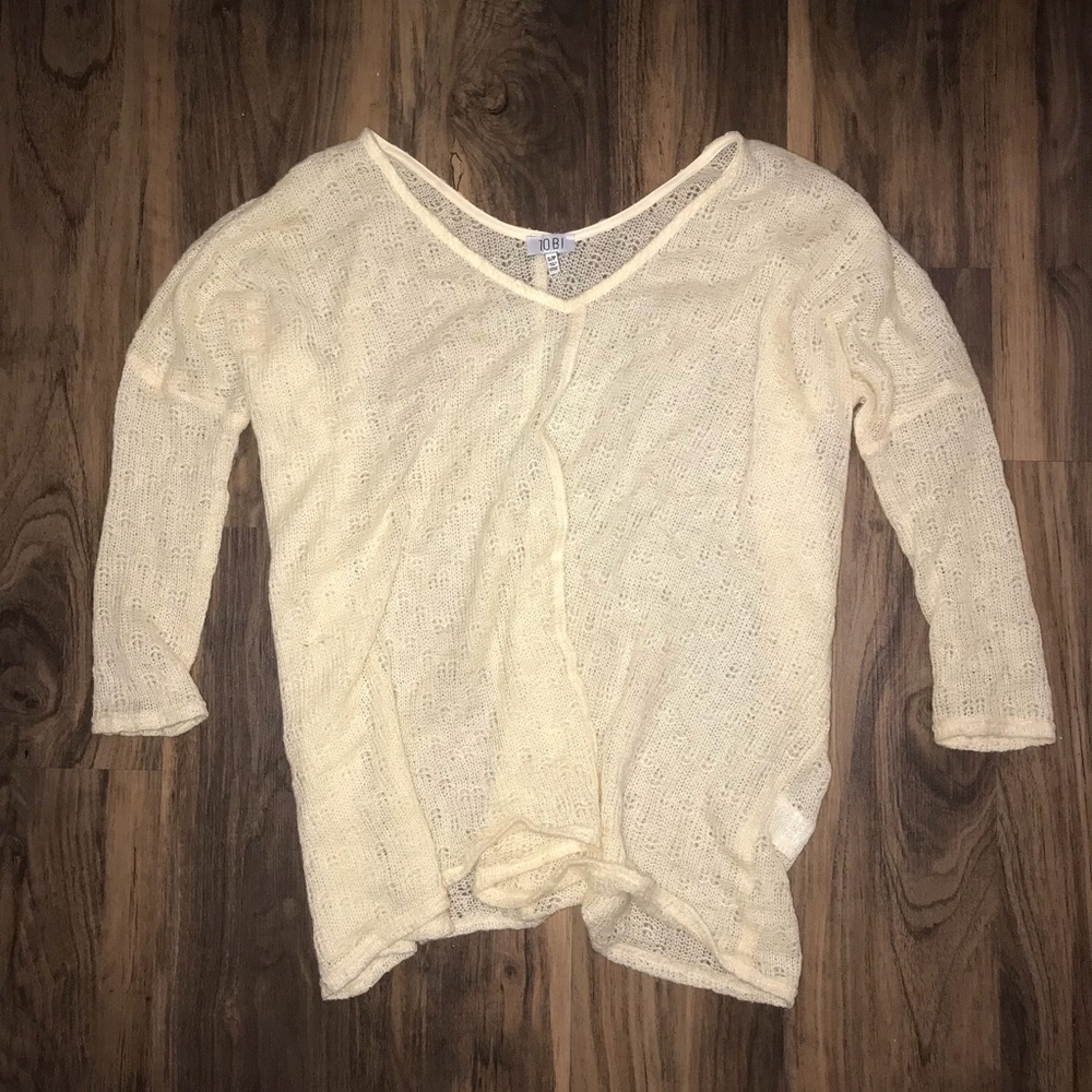 TOBI cream tight knit sweater